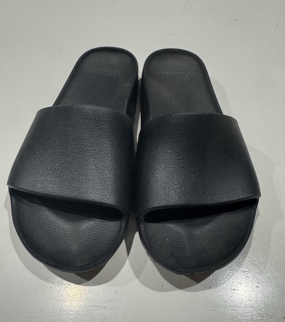 Archies Slide Sandals Women's 7 Black Comfort Slip On Orthotic Arch Pool Beach